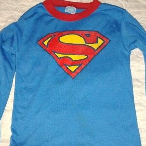 Superman Vintage 1974 Blue Long Sleeve Shirt Size 12